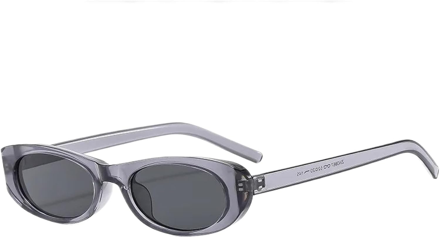 

Солнцезащитные очки с защитой от УФ-излучения UV400 | Маленькая овальная оправа в стиле панк | Для женщин и мужчин, для занятий спортом на открытом воздухе и вождения DSVIGF, Gray Black