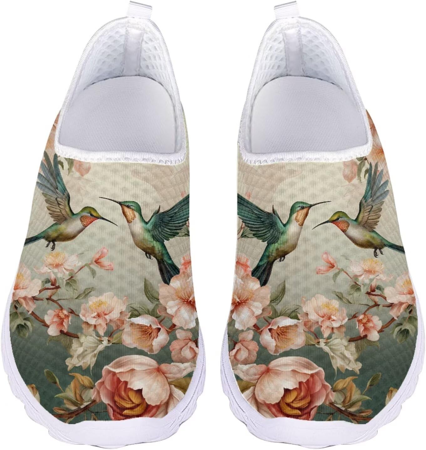 

Кроссовки Jeiento Slip On для женщин и мужчин с широким носком, легкие спортивные кроссовки из сетки, женские мягкие слипоны, Hummingbirds