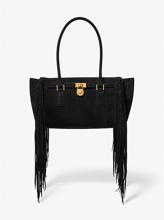 

Небольшая замшевая сумка Hamilton Moderne с бахромой Michael Kors, черный