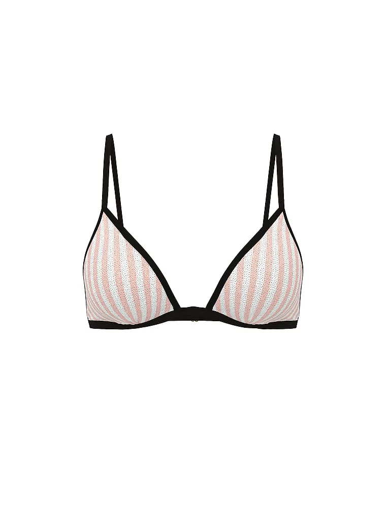 Топ-бикини Victoria'S Secret Swim, треугольный в полоску с пайетками, розовый — фото 4