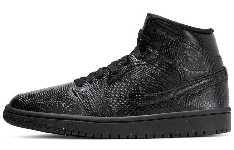 Кроссовки Jordan 1 Mid Black Snakeskin Women's