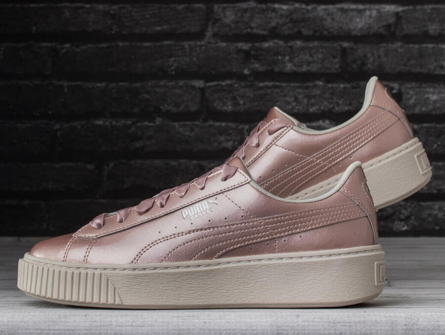 Детские универсальные ботинки Puma Basket Platform Metal — фото 3