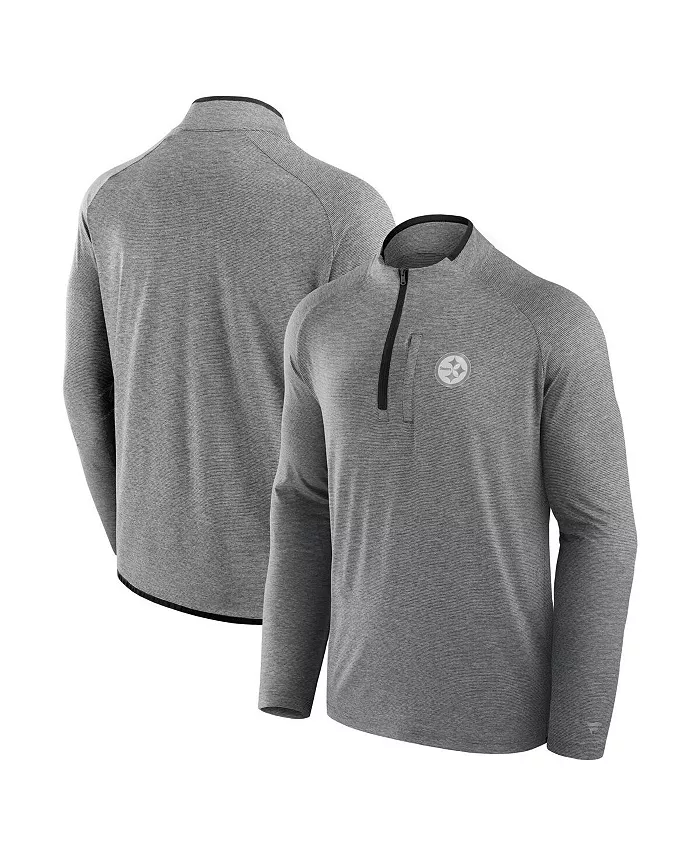 

Мужская и женская основная производительная куртка на четверть молнии Pittsburgh Steelers Front Office в цвете древесный уголь Fanatics