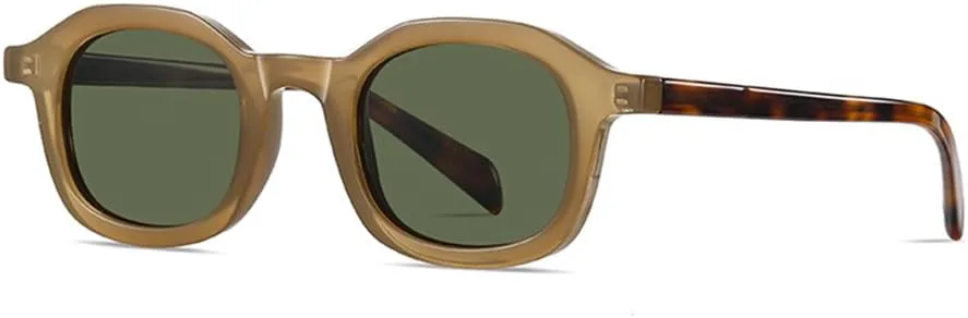 

Солнцезащитные очки Polygon с поляризованной оправой из ацетата, ретро-очки для мужчин и женщин, для активного отдыха на природе HDUBFY, Brown With Green