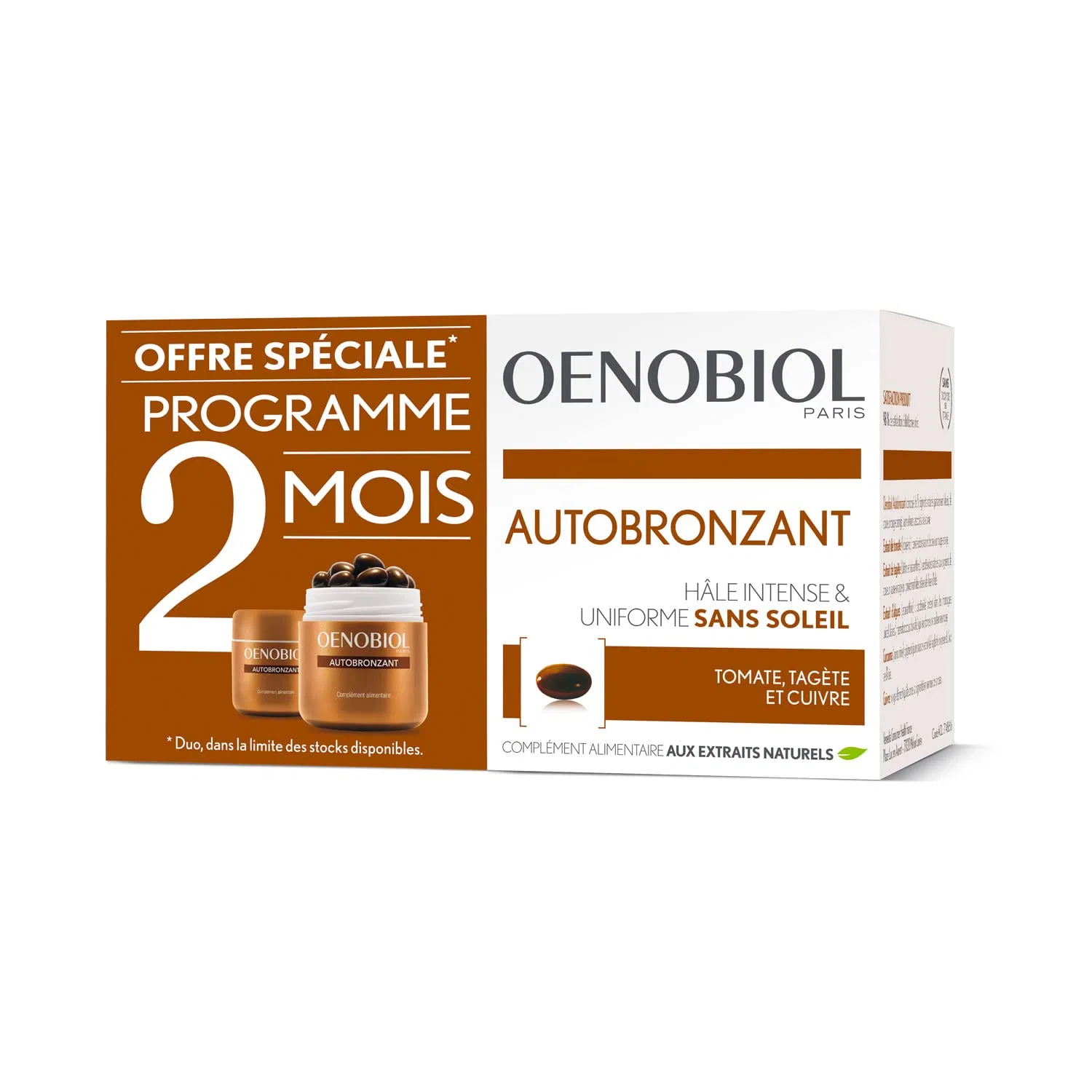 Капсулы для автозагара Oenobiol Unified Sunlight Tan, 2 упаковки Oenobiol
