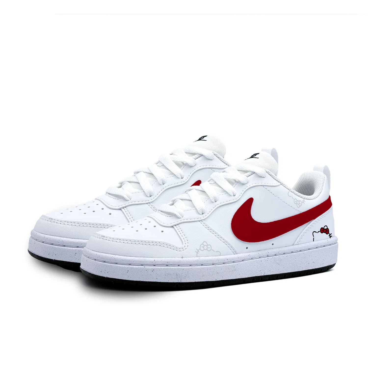 Кроссовки детские Nike Court Borough Red Bow Black White — фото 4