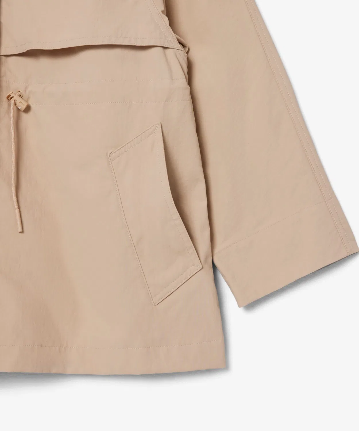 Куртка Lacoste Ветрозащитная оверсайз из нейлона, бежевая — фото 4