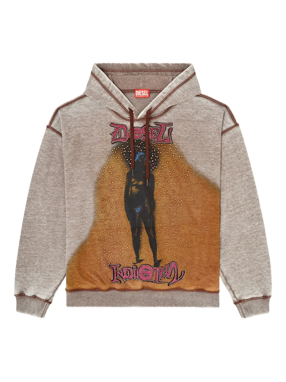 

Толстовка с принтом и украшением заклепками S-Boxton Diesel, нейтральный