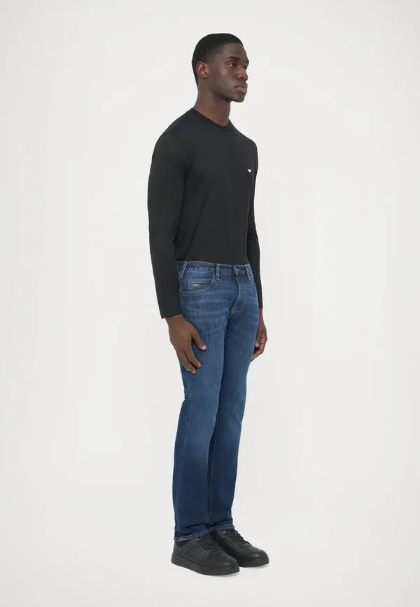 Брюки с карманами прямые джинсы Emporio Armani, Medium Blue Denim — фото 4