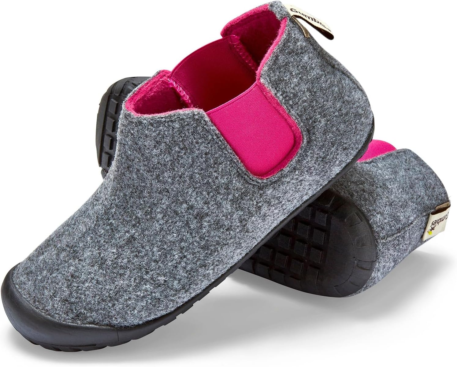 

Тапочки Gumbies Brumby для дома и улицы, верх из экологичного войлока, эластичные боковые вставки, подошвы из переработанной резины - гарантированный комфорт, розовый/серый