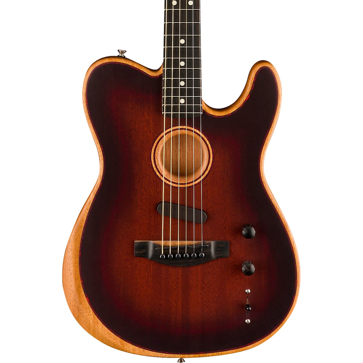 

Акустическая электрогитара Fender American Acoustasonic Telecaster, полностью из красного дерева, Bourbon Burst