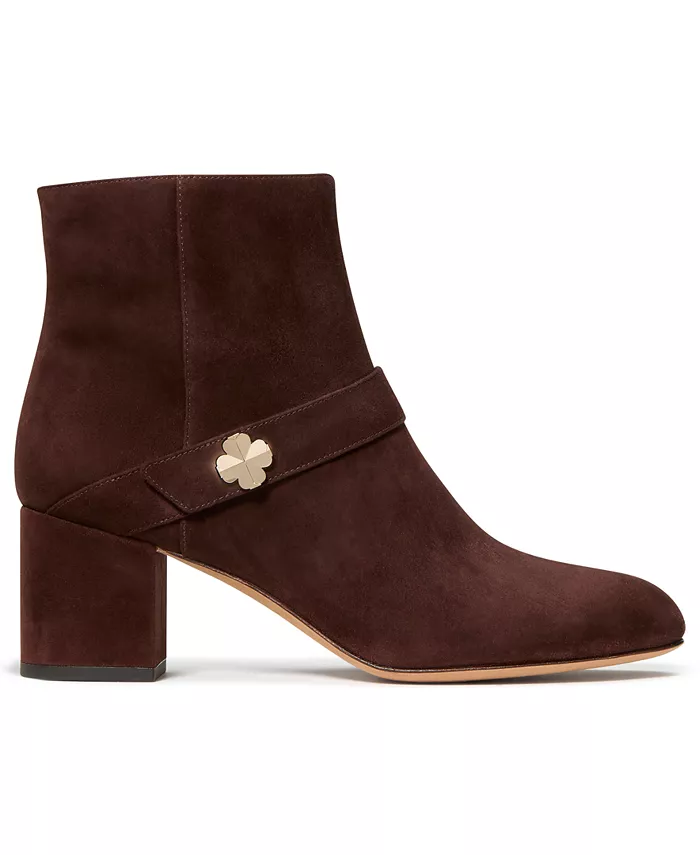 Женские ботильоны Spade Flower Block на каблуке Kate Spade New York, коричневый — фото 2