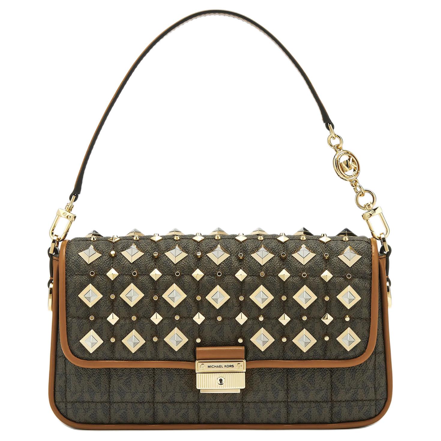 

MICHAEL KORS Сумка-багет Bradshaw из искусственной кожи, женская маленькая сумка через плечо, темно-коричневая