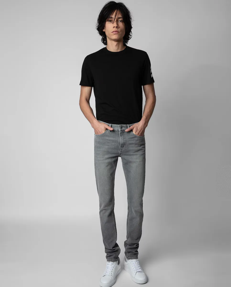 

Мужские узкие мужские джинсы из серого денима Zadig & Voltaire, серый