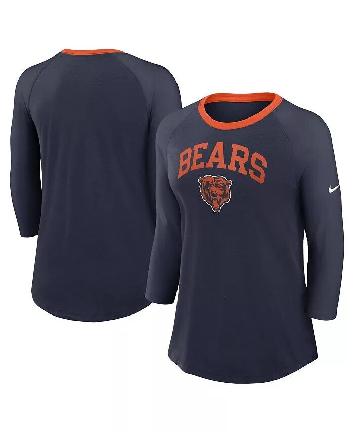 

Женская темно-синяя футболка Chicago Bears реглан с рукавом 3/4 Nike, синий