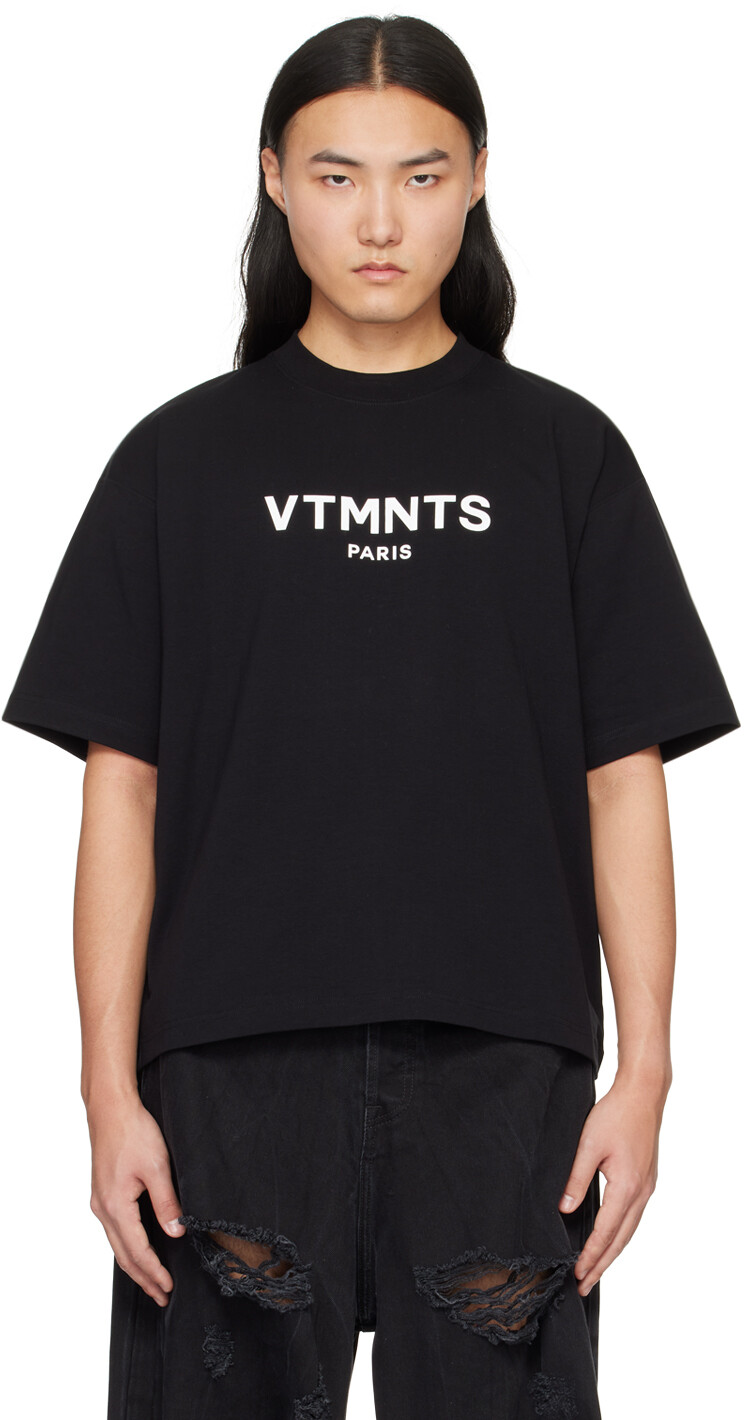 

Черная футболка «Париж» Vtmnts