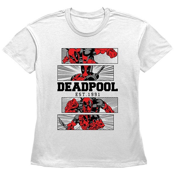 

Женская футболка с принтом Deadpool est 1991 Marvel