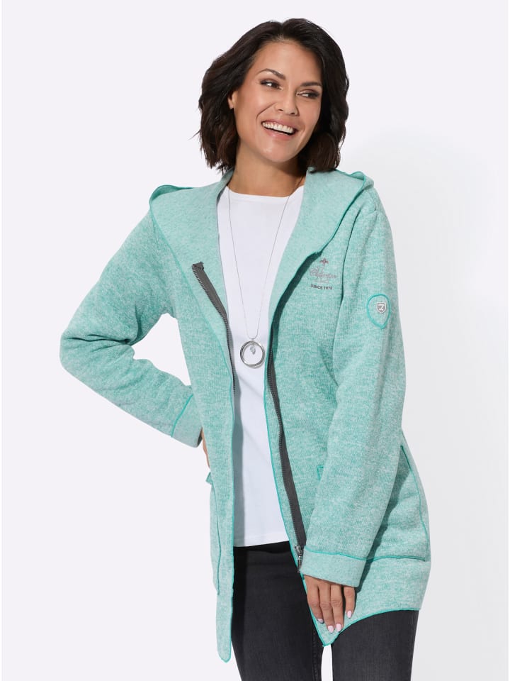 

Вязаная флисовая куртка цвета шалфей-меланж WITT WEIDEN