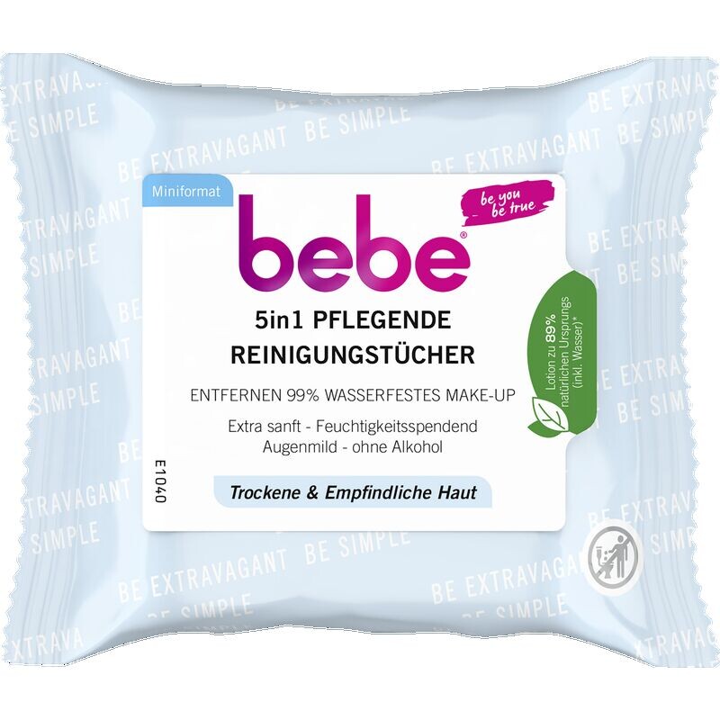 

Питательные чистящие салфетки 5 в 1 дорожного размера bebe, 7 шт.