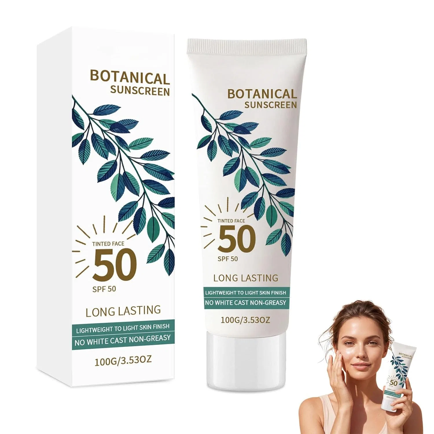 Ботанический солнцезащитный крем SPF 50 для чувствительной кожи, 100 г Generisch