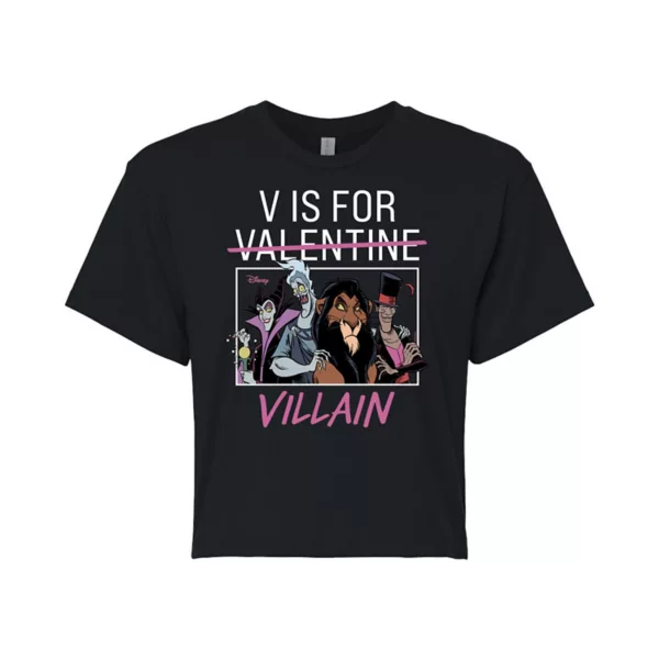 

Укороченная футболка Villain Juniors с надписью V для Villain Disney, черный
