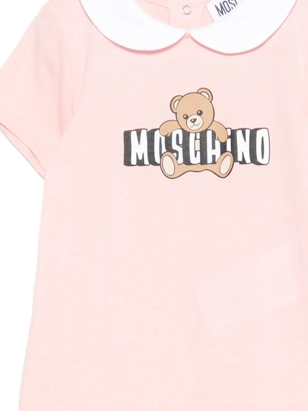 Комбинезон с аппликацией в виде плюшевого мишки Moschino Kids, розовый — фото 3