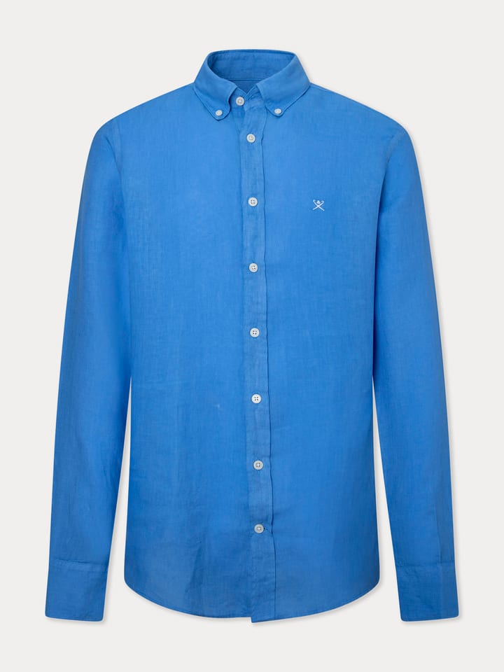 

Hackett London Льняная рубашка синего цвета