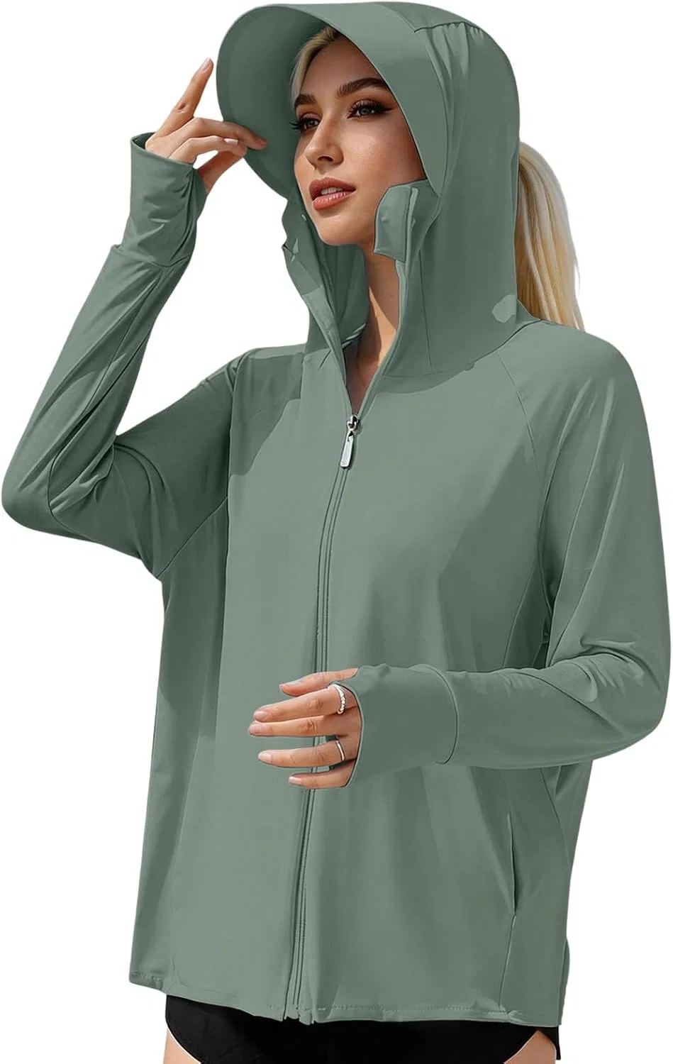 Женская куртка для активного отдыха UPF 50+ Generic, Army Green — фото 2