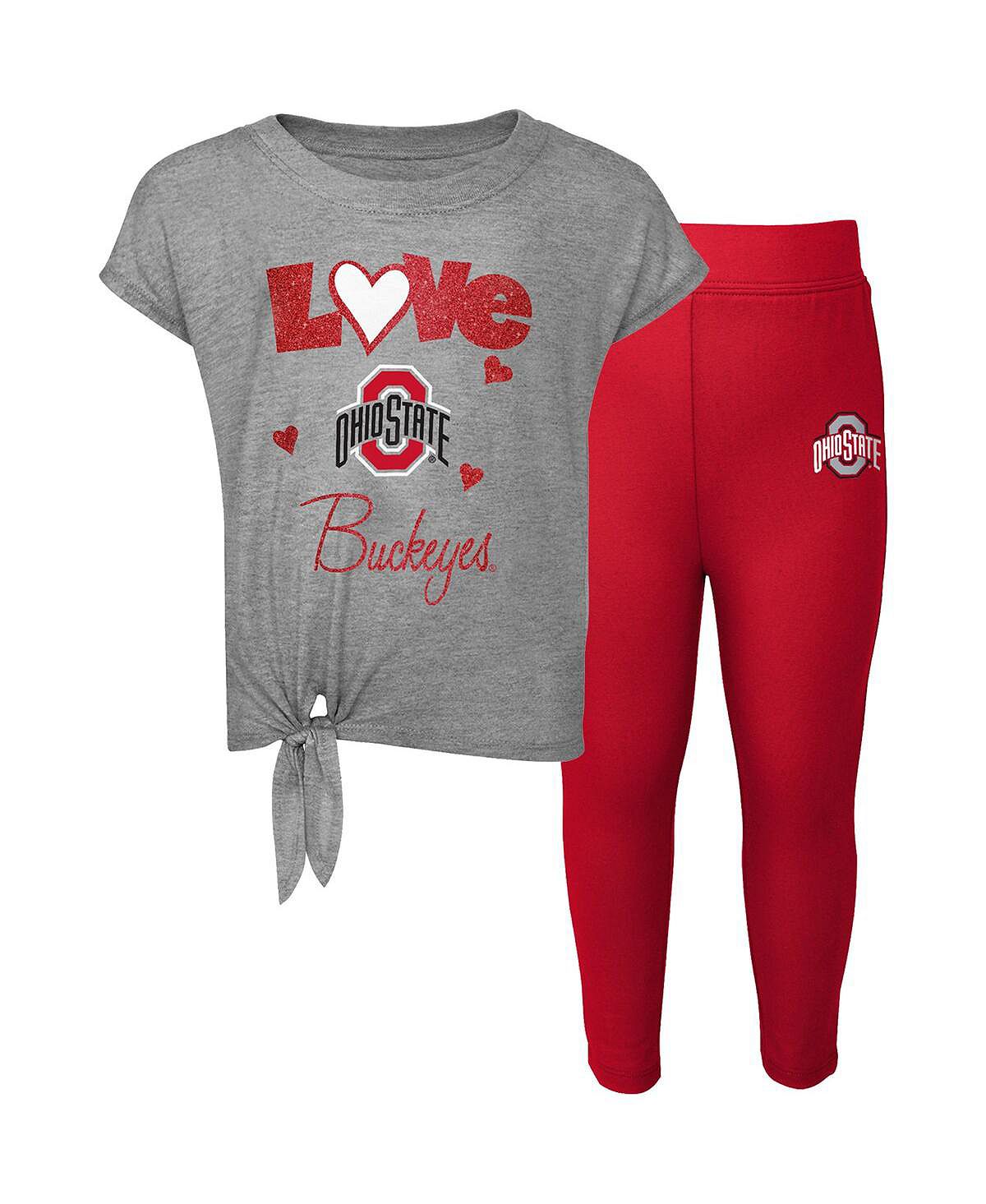 

Комплект из футболки и леггинсов с надписью «Heathered Grey, Scarlet Ohio State Buckeyes Forever Love Team» для маленьких мальчиков Outerstuff