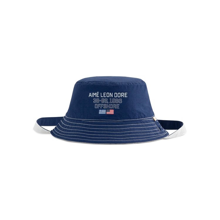 

Панама Aimé Leon Dore 38-GS Offshore Reversible Nylon Bucket Hat, цвет Maritime Blue