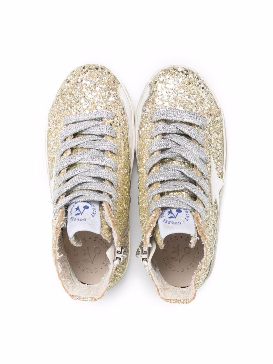 Golden Goose Kids кеды с блестками из коллаборации с Bonpoint, золотистый — фото 3