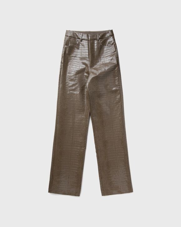 

Брюки Rotate Birger Christensen Textured Straight Pants, цвет fossil