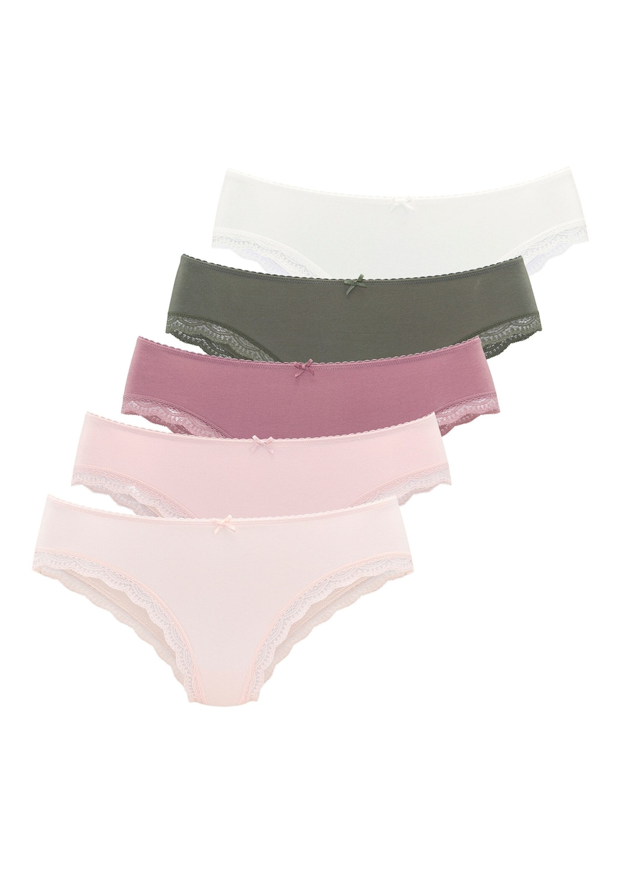 

Трусики LASCANA, темно-зеленый/розовый/пудра/темно-розовый/белый