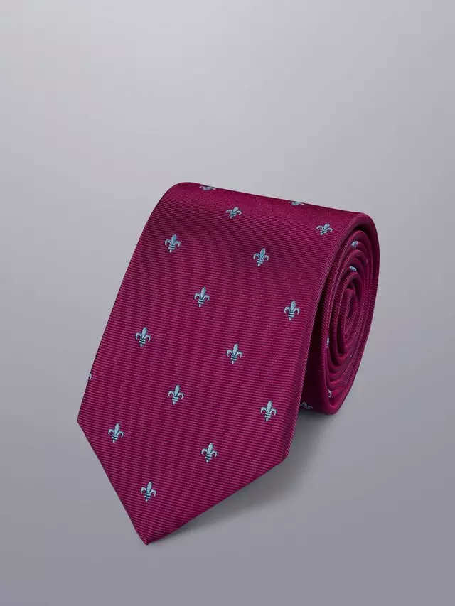 

Галстук Charles Tyrwhitt Fleur-de-Lys Silk, цвет blackberry