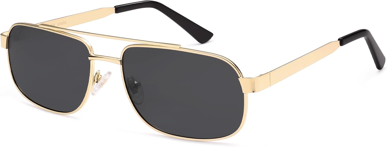 

Солнцезащитные очки-авиаторы SOJOS в стиле ретро с поляризацией для женщин и мужчин, винтажные прямоугольные солнцезащитные очки в стиле 70-х годов, модель SJ1250, Gold/Grey