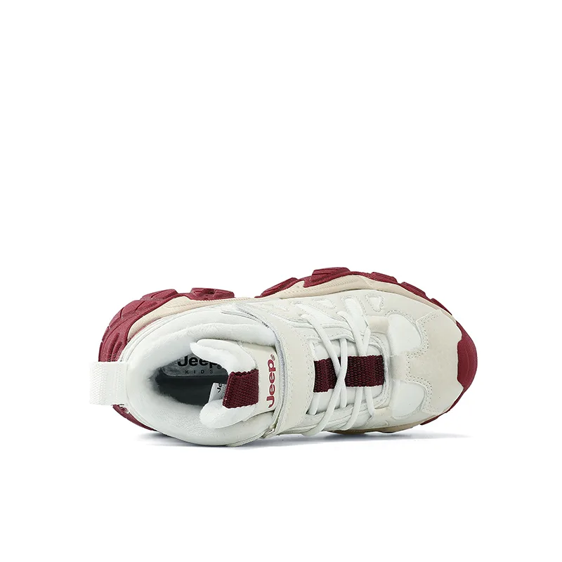 Детские кроссовки Mid top Jeep, бежевый красный (Thin Cotton) — фото 4