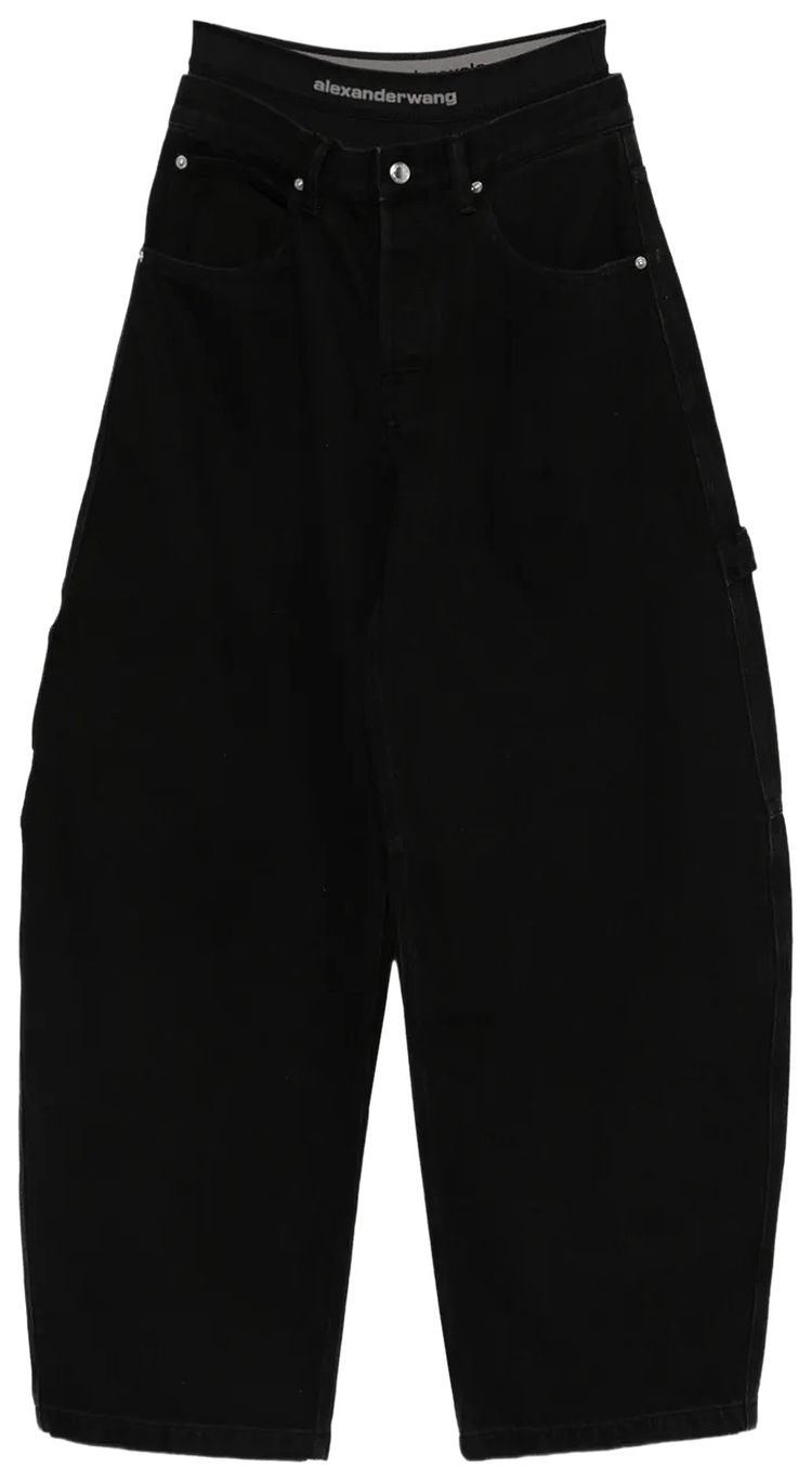 

Джинсы Alexander Wang Logo Elastic Prestyled Mid Rise Oversized Jean, черный