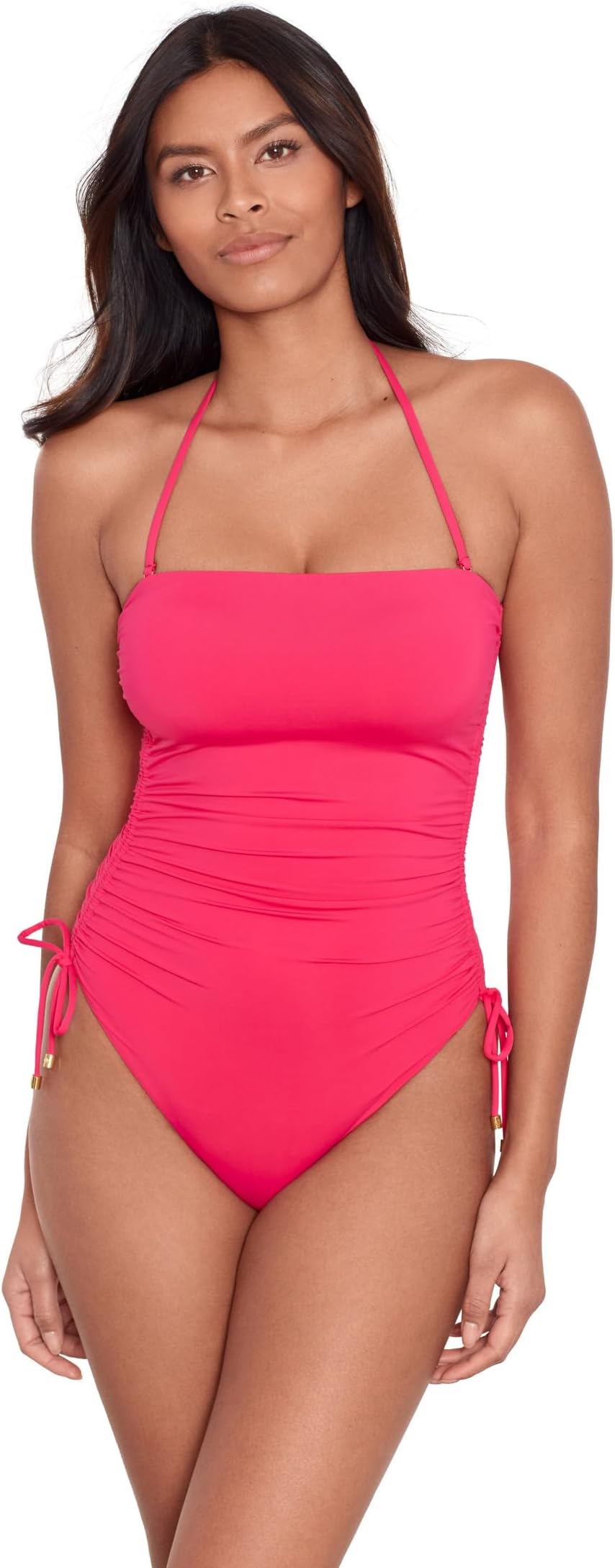 

Купальник Lauren Ralph Lauren Beach Club Solids Ruched Strapless One Piece, розовый