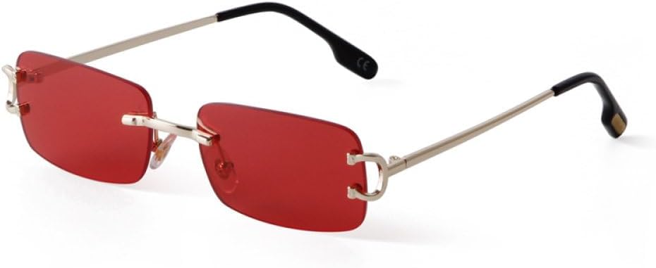 

Женские солнцезащитные очки без оправы, квадратные, синие, металлические, модные, с градиентными линзами, мужские солнцезащитные очки для езды на велосипеде и вождения MTZJH, C8 Gold Red