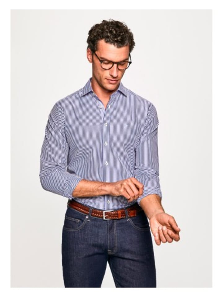 

Рубашка Hackett London, цвет marineblau/weiß