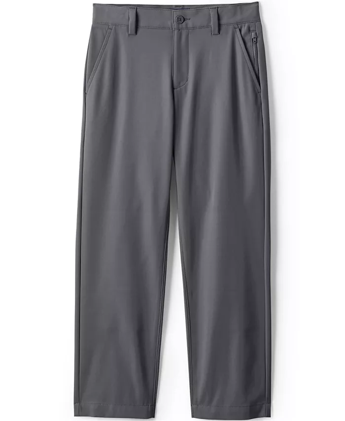 Брюки чино Iron Knee Active Performance для старших мальчиков Lands' End, серый — фото 3