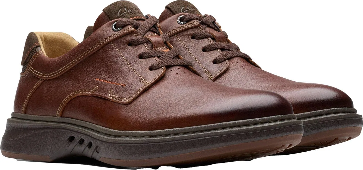 Оксфорды мужские из натуральной кожи, Clarks, коричневый — фото 4
