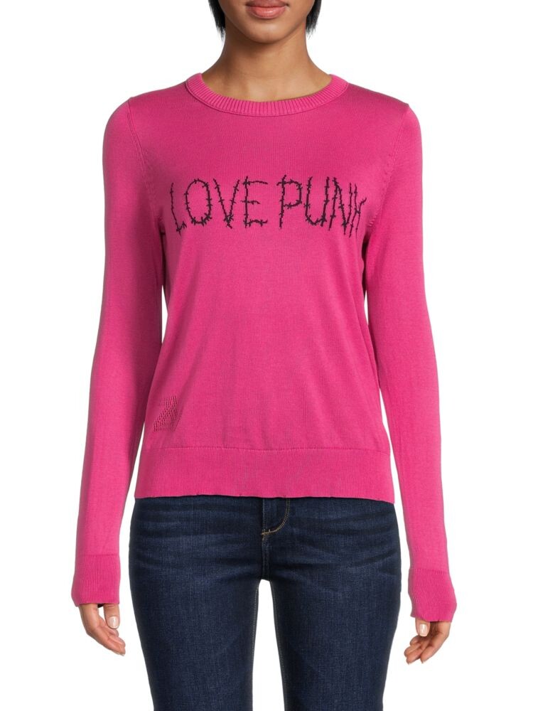 

Свитер с круглым вырезом в стиле панк Love Zadig & Voltaire, цвет Framboise Pink