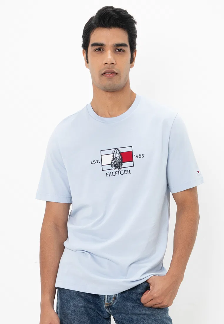 Футболка с флагом, короткий рукав, Tommy Hilfiger, синий