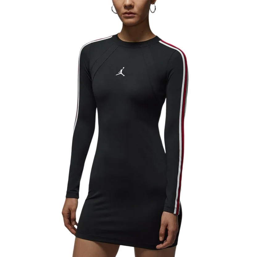 Женское платье с длинными рукавами Brooklyn Jordan, Black/Gym Red/Sail White