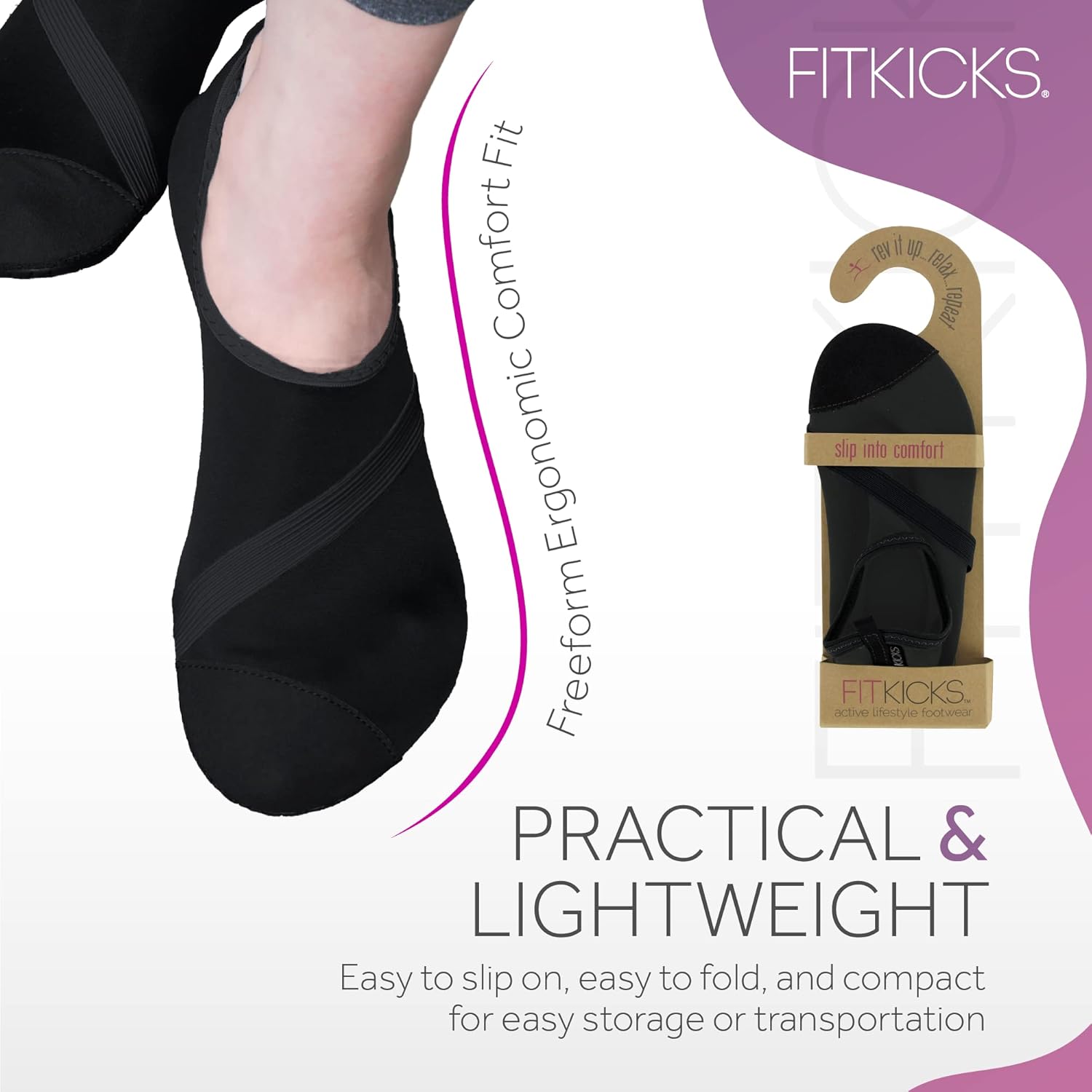 Оригинальные женские складные минималистичные кроссовки FITKICKS для активного образа жизни, йоги и водного спорта — фото 2