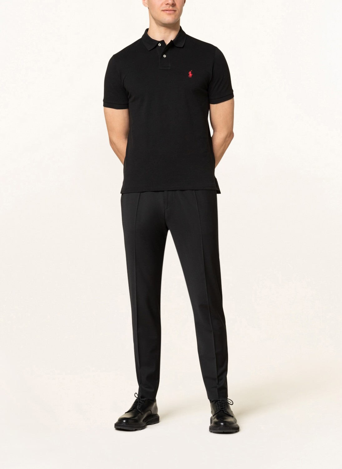 Рубашка-Поло из пике на заказ узкого кроя Polo Ralph Lauren, черный — фото 2