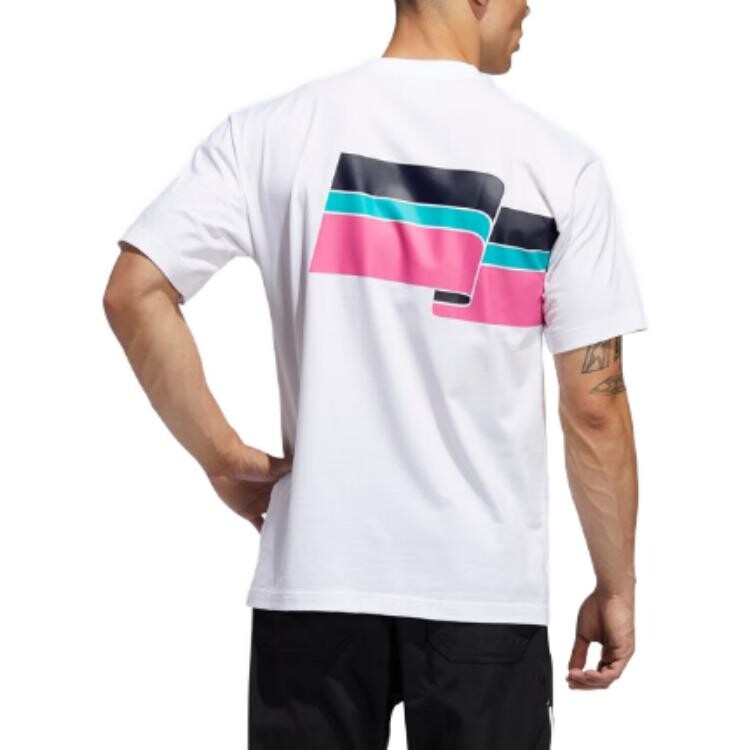 Футболка мужская белая/розовая Adidas Originals, белый — фото 4