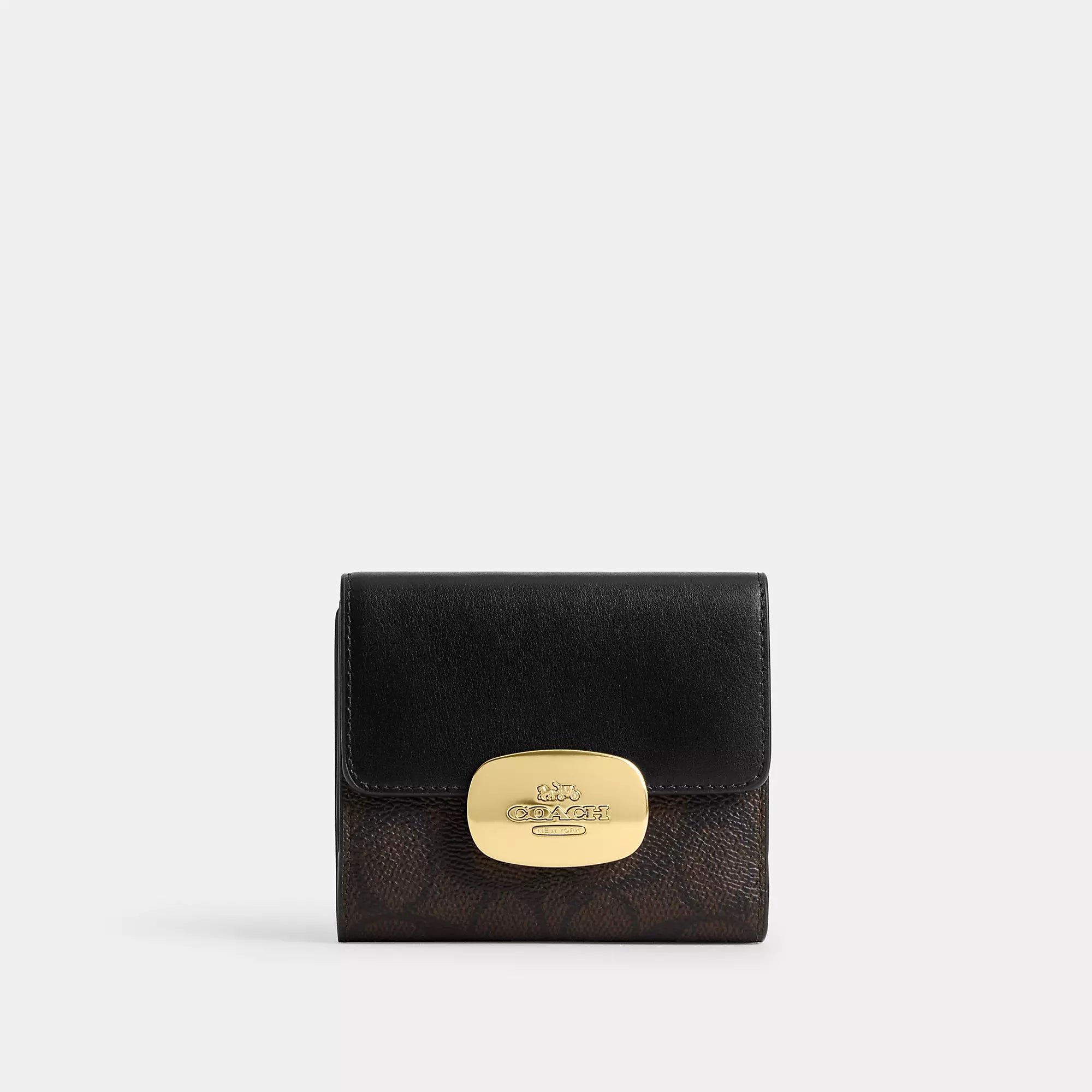

Coach Outlet Eliza Маленький кошелек из фирменной ткани, цвет gold/walnut/black