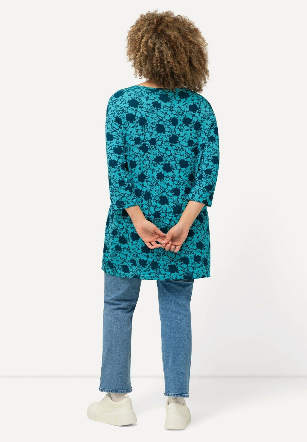

Топ с длинными рукавами FLORAL 3/4 SLEEVE TEE Ulla Popken, бирюзовый